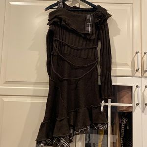 Brown knitted dress